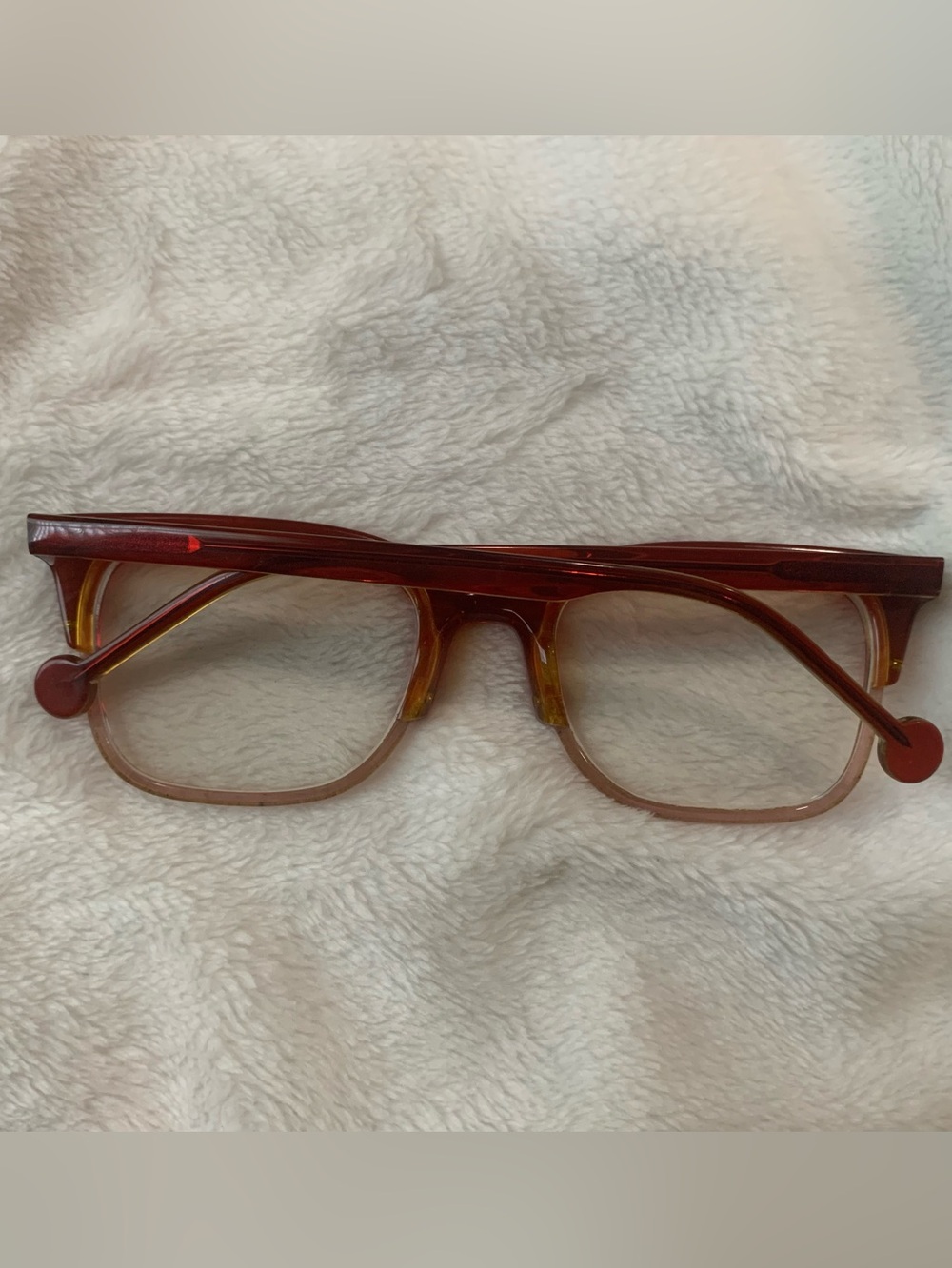 l.a. Eyeworks Gio Acetate Red Square RX Eyeglasses Handmade in Japan Unisex